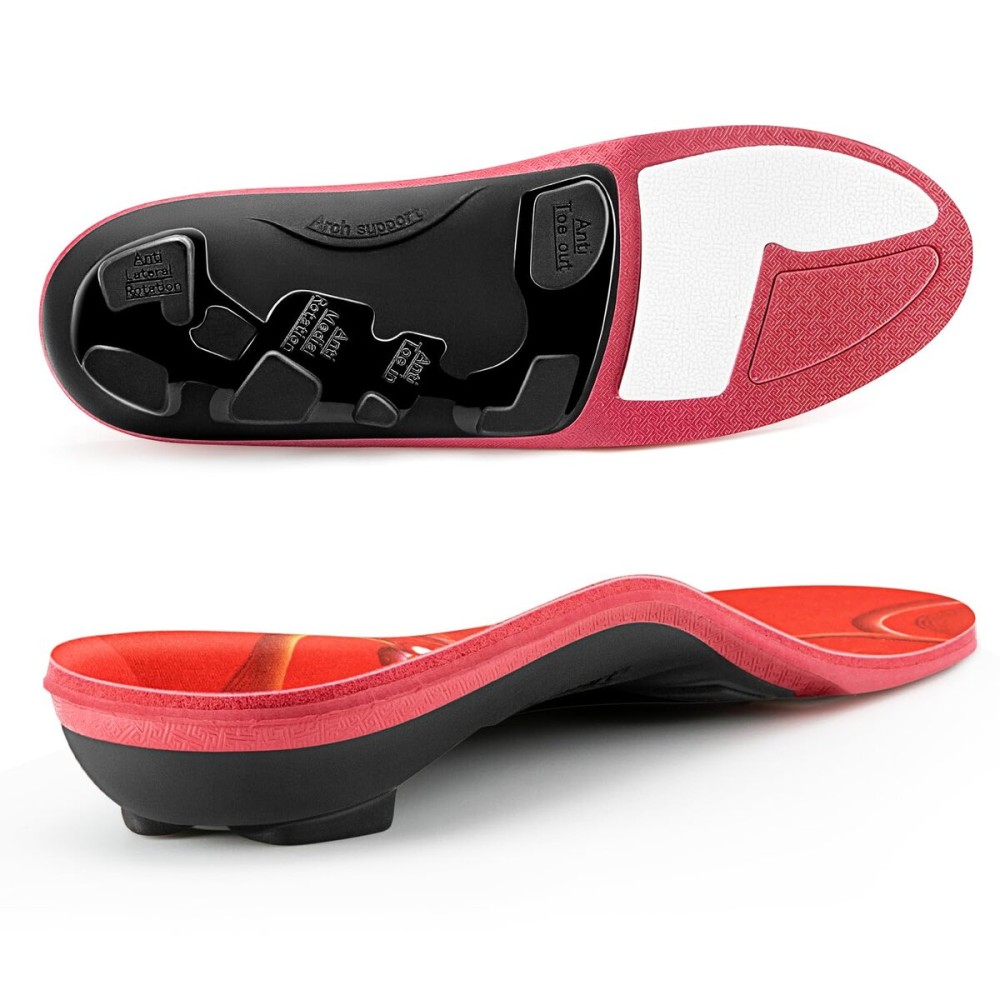 PCSsole Heavy Duty Support Orthotic Insoles-220+ lbs Pain Relief Shoe Inserts for Men and Women for Flat Feet, Heel Pain, Plantar Fasciitis, Feet Pain, Over Pronation Red 31cm