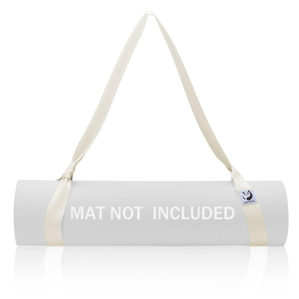 Slim Panda Yoga Mat Straps for Carrying, Adjustable Yoga Mat Carrier Sling Fits All Mats(Mat Not Included)(Milk White)