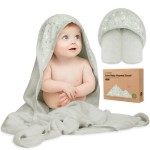 KeaBabies Hooded Baby Towel for Newborn - Viscose Derived from Bamboo Large Baby Bath Towels with Hood for Boys, Girls, Toddler, Extra Absorbent & Soft Newborn Bath Essentials (Serenity, Regular)