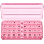 Zoksi Monthly Pill Organizer 1 Time a Day, 30 Day Pill Box Organizer Once a Day, One Month Large Pill Case for Travel, 31 Day Daily Medcine Container for Vitamins, Supplement & Medication (Pink)