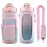 Half Gallon Water Bottle with Sleeve & Strap 64 OZ Motivational Water Bottles with Straw Large Wide Mouth Water Jug with Time Marker for Fitness, Gym and Outdoor Sports, Leak-proof & BPA Free,