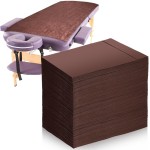 Tatuo 50 Pieces 31 x 70 Inches Plastic Bed Sheets Bed Cover Massage Table Sheet Waterproof Non-woven Fabric for Spa, Lash, Tattoo, Beauty Salon, Waxing, Hotels(Brown)