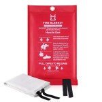 Fire Blanket for Kitchen Home Emergency - Fiberglass Blankets Fire Survival Suspension Flames Retardant Extinguisher Great for Stove Car Garage Office Camping Caravan BBQ Safety (1-Pack)