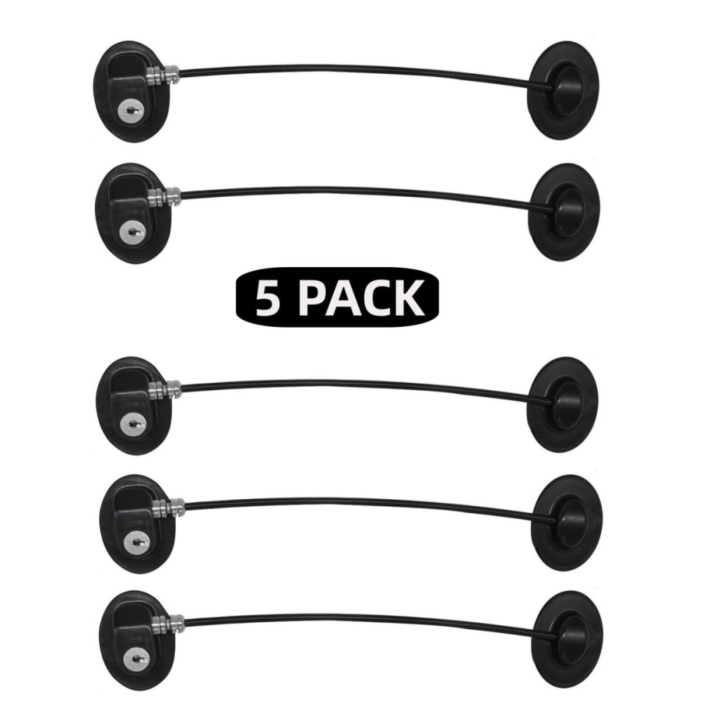 Refrigerator Door Lock, File Drawer Lock, Freezer Door Lock and Child Safety Cabinet Lock by REZIPO Black (5)