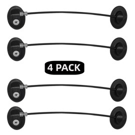 Refrigerator Door Lock, File Drawer Lock, Freezer Door Lock and Child Safety Cabinet Lock by REZIPO Black (4)