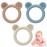 Eascrozn Teething Toys 3-6 Months, 3 Pack Silicone Teethers for Babies 6-12 Months, BPA Free Soft Textured Teething Relief Soothing Sore Gums Baby Essentials