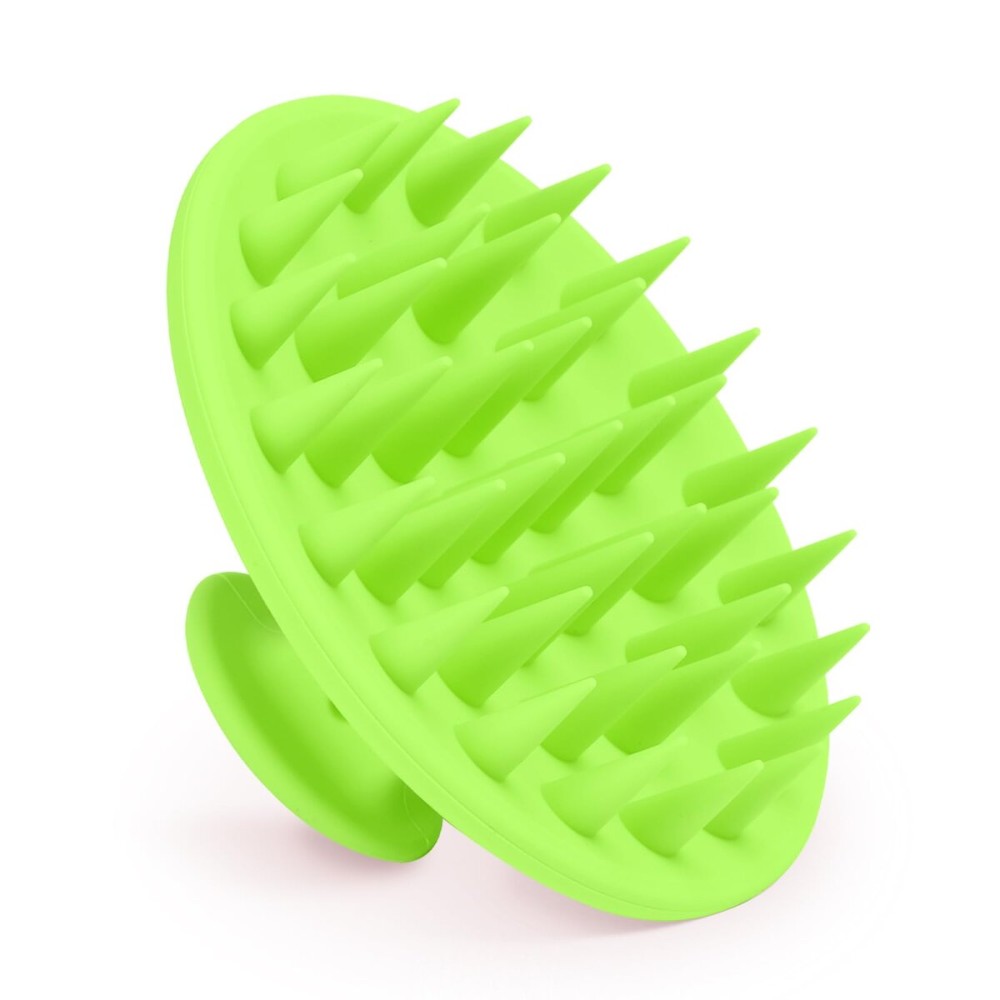 Meartchy Silicone Scalp Massager Shampoo Brush, Scalp Brush for Hair Growth & Dandruff Removal, Hair Scrubber Scalp Stimulator Exfoliator Brush with Soft Bristles for Wet Dry Scalp Care (Green)
