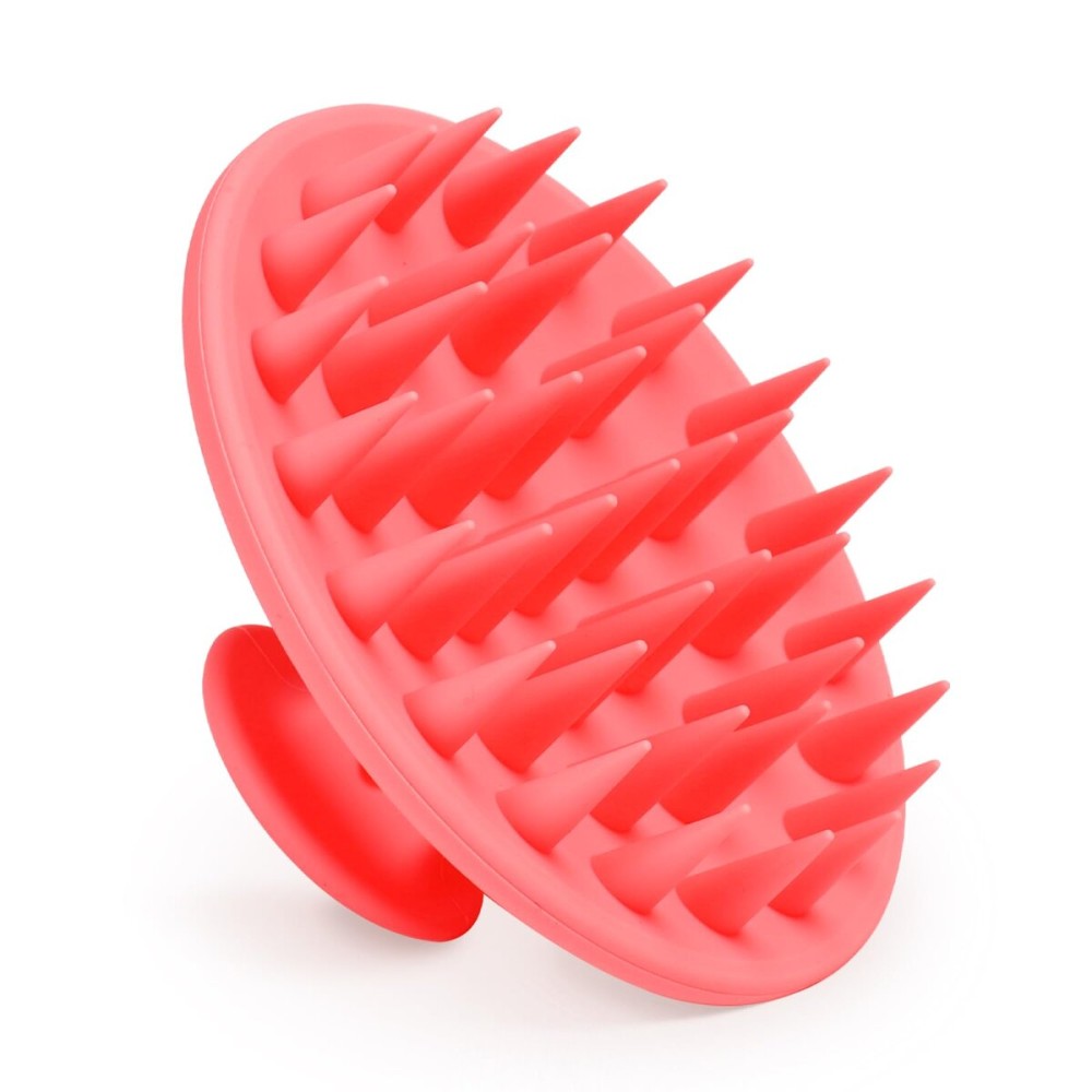 Meartchy Silicone Scalp Massager Shampoo Brush, Scalp Brush for Hair Growth & Dandruff Removal, Hair Scrubber Scalp Stimulator Exfoliator Brush with Soft Bristles for Wet Dry Scalp Care (Rose Red)
