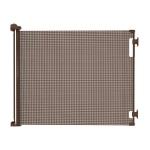 Retractable Baby Gate Perma Child Safety 33 Tall x 71 Wide, Mesh, for Stairs, Doorways, Dogs, Pets, Indoor, Outdoor, One-Handed Operation, Locking, Easy Install, Hardware Mount, Brown