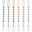 Eascrozn Baby Pacifier Clip, 6 Pack Silicone Pacifier Holder with One Piece Design for Baby Boy and Girl, BPA Free Soft Flexible Paci Binky Clips