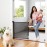 Retractable Baby Gate Perma Child Safety 33 Tall x 71 Wide, Mesh, for Stairs, Doorways, Dogs, Pets, Indoor, Outdoor, One-Handed Operation, Locking, Easy Install, Hardware Mount, Black