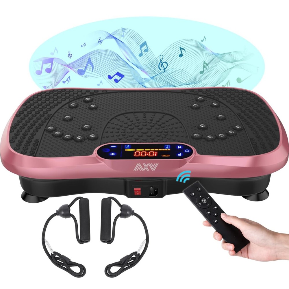 AXV Vibration Plate Fitness Platform Exercise Machine Vibrating Shaking Full Body Shaker Workout Vibrate Stand Shake Board Sport Gym for Weight Loss Fat Burner for Women Men