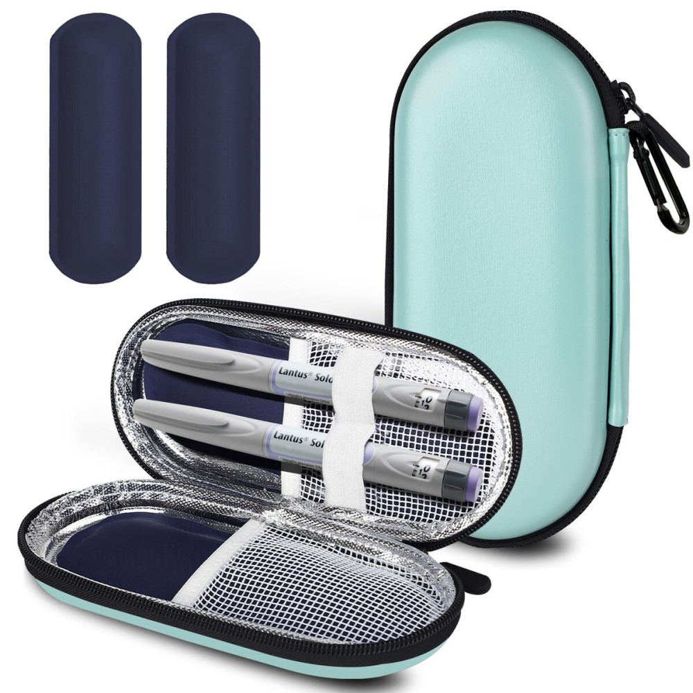MOSLA Insulin Cooler Travel Case for Diabetic Organize Medication Insulated Cooling Bag with 2 Ice Packs for Insulin Pens and Other Diabetic Supplies