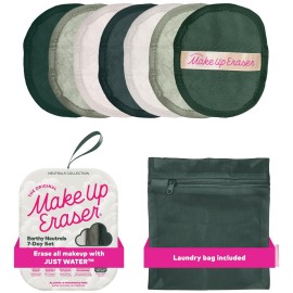 The Original Makeup Eraser 7-Day Set, Erase All Makeup with Just Water, Including Waterproof Mascara, Eyeliner, Foundation, Lipstick, Sunscreen, and More! Eat Your Greens Neutrals, 7ct.