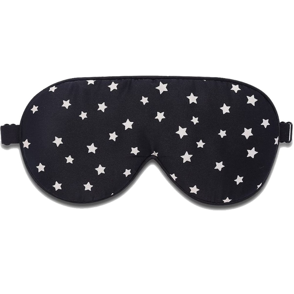 ALASKA BEAR Natural Silk Sleep Mask, Super Smooth Eye Mask (Black Stars)