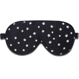 ALASKA BEAR Natural Silk Sleep Mask, Super Smooth Eye Mask (Black Stars)