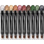 LUXAZA 10PCS Eyeshadow Stick,Pro Longwear Cream Eye Shadow Brightener Pencil Crayon Makeup Sticks-Christmas Golden Night