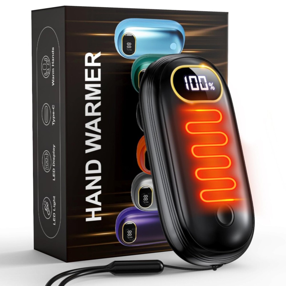 Hand Warmers Rechargeable - Electric Hand Warmer Rechargeable Heat Up to 127 with 15Hrs Warmth, Electronic Portable Pocket Heater for Hunting Golf Raynauds Camping, Gifts for Women Man