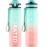 QLUR Water Bottle with Straw, 32oz Motivational Water Bottles with Time Marker to Drink, Tritan BPA Free, 1L Sports Water Bottle with Carry Strap LeakProof for Women Gym Fitness Outdoor (1 Pack)