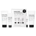MARLOWE. Mens Skin Care Set, No. 204 Daily Essential Face Kit, No. 121 Facial Cleanser, No. 123 Facial Moisturizer, No. 127 Eye Cream, No. 128 Daily Face Lotion with SPF 50, Great Gift for Men