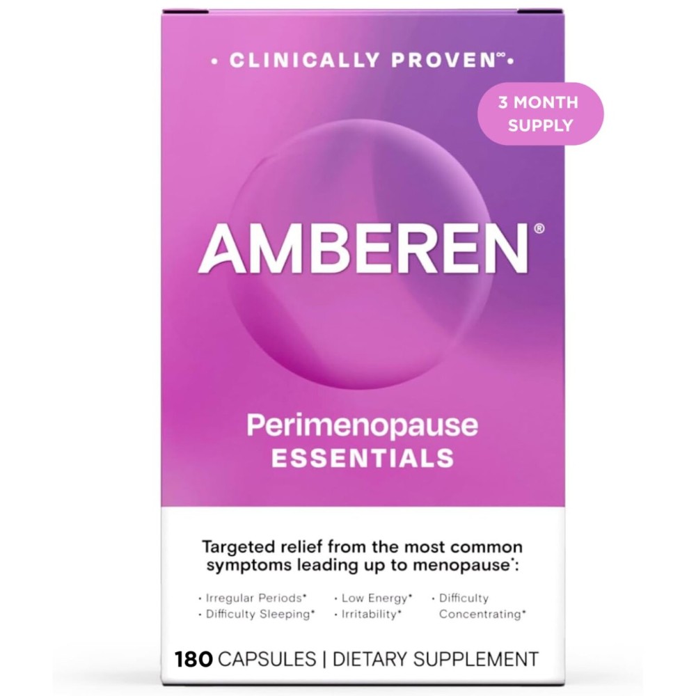 Amberen Perimenopause, Peri-Menopause Multi-Symptom Relief, Vitamin B, Vitamin E & Antioxidants Supplement, Helps Support Hormone Balance, Hot Flashes & Night Sweats, Supplements for Women, 180 Count