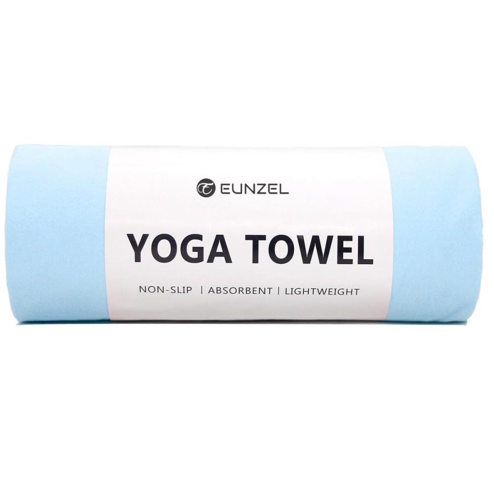Eunzel Hot Yoga Towel Non Slip Yoga Mat Towel Non-Slip Sweat Absorbent Towel for Hot Yoga, Pilates and Workout 72 x 26.5, Blue