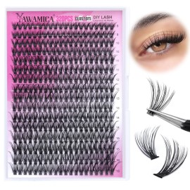 Individual Lashes 320pcs Lash Clusters 40D 9-16mm Mix DIY Lash Extension D Curly Eyelash Clusters Eyelash Extension Wispy Cluster Lashes DIY for Self Application by Yawamica (40D-0.07D, 9-16mix)