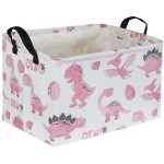 Sanjiaofen Rectangular Pink Baskets,Dinosaur Basket Cute Storage Basket Organizer for Kids Room Dinosaur Decor ,Clothers,Toys Box,Books,Kid\'s Gifts Storage. (Pink Dinosaur)