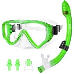 U PHITNIS Kids Snorkel Set for Age 4-14 - Dry Top Snorkeling Gear for Kids Junior & Youth - Childs Diving Mask with Big Eyes for Boys Girls - Anti-Fog Snorkeling Mask and Snorkel Set