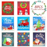 Lucomb 8 Pack Christmas Swedish Dishcloths Reusable, Kitchen Sponges Soft Absorbent Swedish Towels Dish Cloths Washable Decorative for Kitchen Washing Dishes Bathroom Office Hand Towel Cleaning