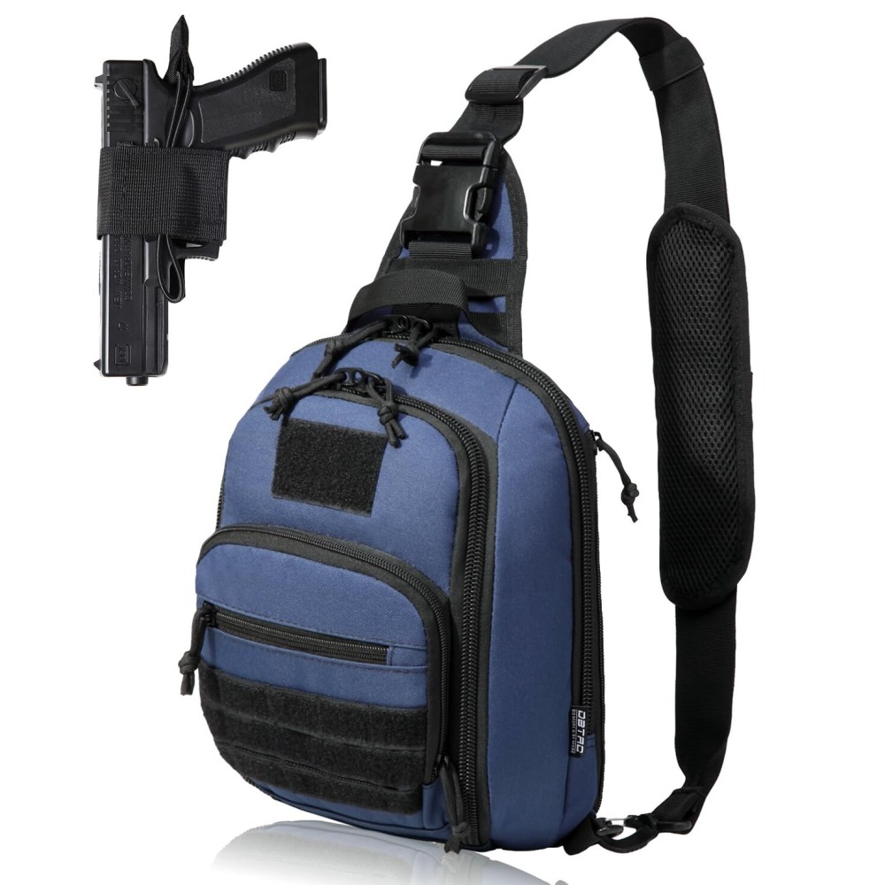 DBTAC Tactical Personal Defense Bags & Packs | 8L Tactical Bag Shoulder Chest Pack with Sling for Concealed Carry, Range, Travel, Hiking, Outdoor Sports (Urban Blue)