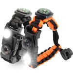 NVioAsport 20 in 1 Paracord Bracelet, Adjustable Gear Kit with SOS LED Light, Fire Starter, Bigger Compass, Survival Whistle, Perfect for Camping, Hiking, Fishing, Survival Bracelet