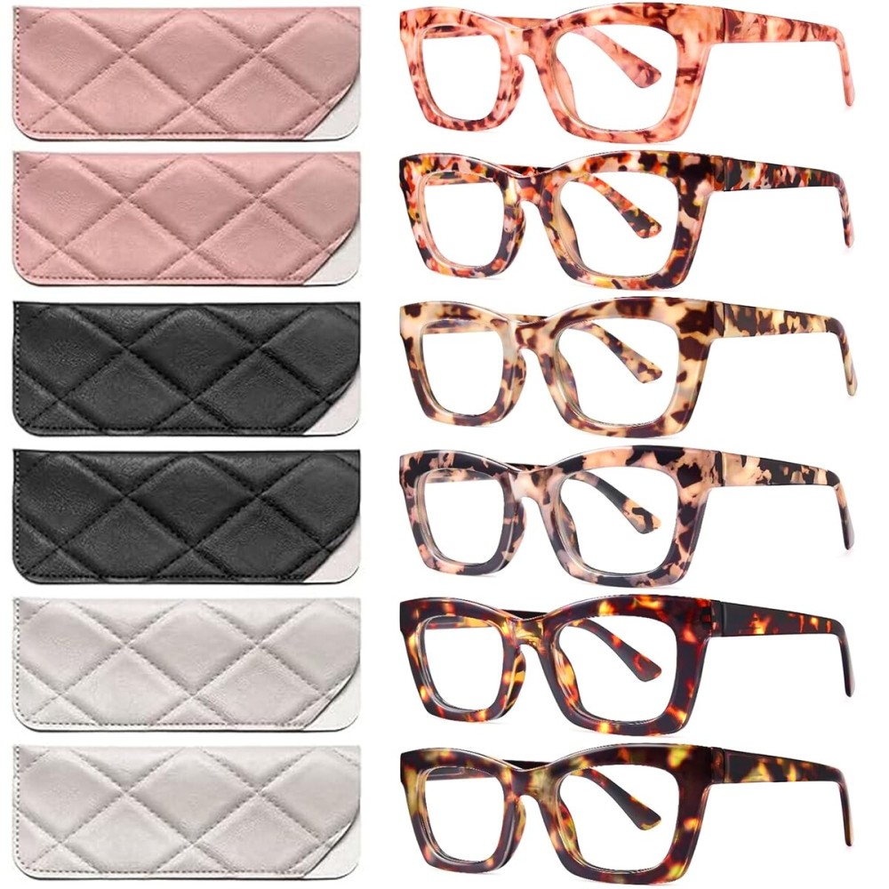 CCVOO Stylish Reading Glasses for Women, Eyeglasses, Blue Light Readers for Women, Computer Eye Glasses, Cheaters