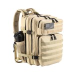 LHI Military Tactical Backpack for Men and Women 45L Army 3 Days Assault Pack Bag Large Rucksack with Molle System - Cream