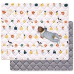 Odorless Premium Foam Baby Play Mat 4ft x 6ft, Soft Microfiber Fabric Crawling Mat for Floor- Comfortable and Hypoallergenic, Non-Slip Cushioned Floor Playpen mat for Infants,Babies,Toddlers