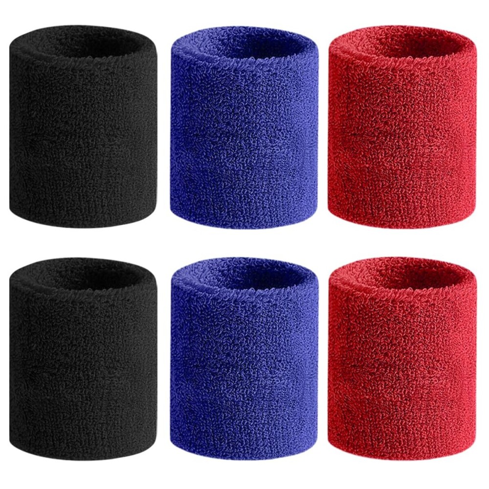 BEACE Sweatbands Sports Wristband for Men & Women - Moisture Wicking Athletic Cotton Terry Cloth Sweatband for Tennis, Basketball, Running, Gym, Working Out