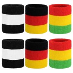 BEACE Sweatbands Sports Wristband for Men & Women - Moisture Wicking Athletic Cotton Terry Cloth Sweatband for Tennis, Basketball, Running, Gym, Working Out