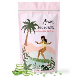 Wax Beads, Ajoura 1lb Hard Wax Beans for Sensitive Skin Hair Removal for Full Body, Bikini, Face, Eyebrow, Back, Chest, Legs, Armpit, Upper Lip, Home Refill for Wax Warmer Kit (Green)