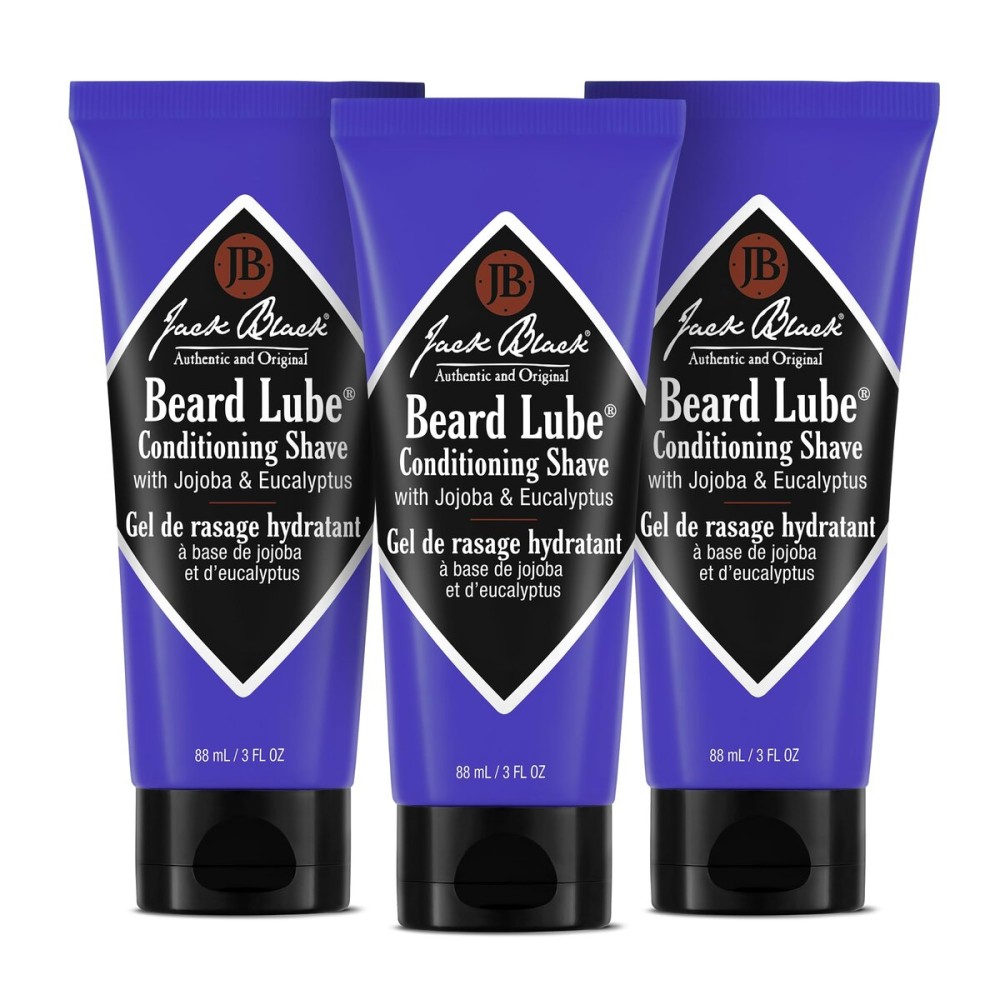 Jack Black Beard Lube Conditioning Shave - Mens Gifts, Beard Conditioner for Men, Beard Softener for Men, Mens Beard Care, Christmas Gifts for Men, Beard Gifts for Him, 3 Fl Oz (3-pack)