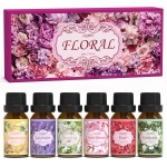 SALUBRITO Floral Fragrance Oils Set, Essential Oils for Diffuser & Candle Making Scents, 6x10ml Aromatherapy Oils Gift Set - Jasmine, Lavender, Rose, Gardenia, Cherry Blossom, Honeysuckle Oil