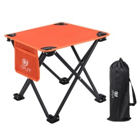 Opliy Camping Stool, Folding Small Chair Portable Camp Stool for Camping Fishing Hiking Gardening and Beach, Camping Seat with Carry Bag (Orange)