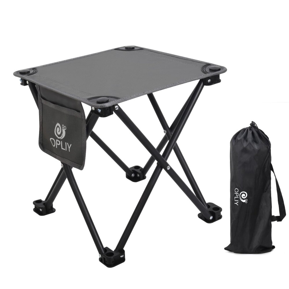 Opliy Camping Stool, Folding Small Chair Portable Camp Stool for Camping Fishing Hiking Gardening and Beach, Camping Seat with Carry Bag (Gray)