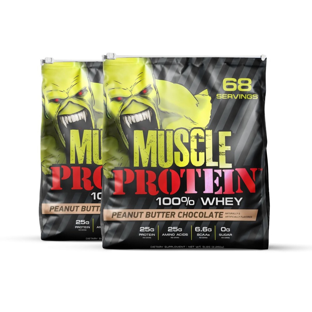 COLOSSAL LABS Muscle Whey Protein Flavored Protein Powder, 25,000mg Amino Acids/Serving, Cold Filtered(Packaging May Vary) (10 Pound (Pack of 2), Peanut Butter)