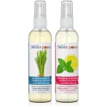 Natural Flower Power Air Freshener Spray - Odor Eliminator w/Essential Oils - Home, Car & Fabric - Cruelty Free & Vegan - Variety Pack - Lemongrass and Peppermint & Lemon - 2 x 4 fl oz