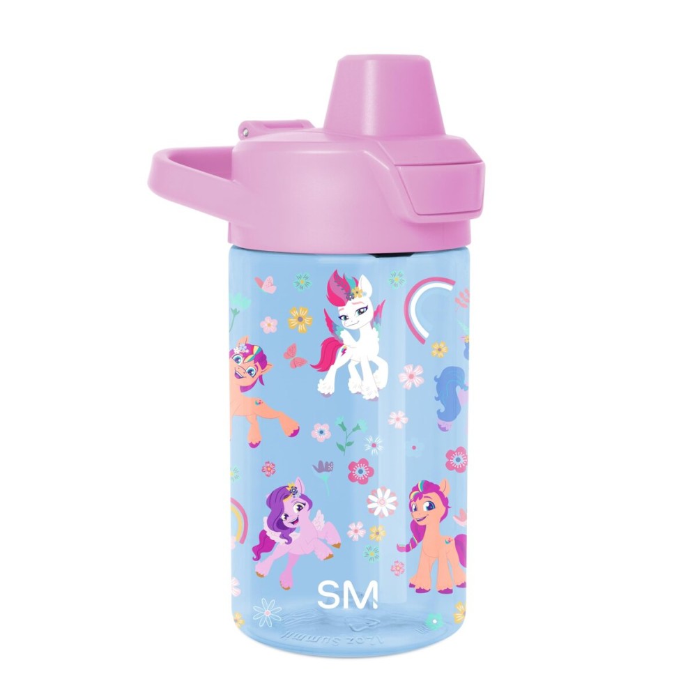 Simple Modern My Little Pony Kids Tritan Plastic Summit Water Bottle | 12 oz BPA-Free Cup with Covered Leak Proof Straw Lid for Girls, Toddlers | Garden of Rainbows