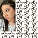 20 PCS 1.22 Star Hair Accessories - Non-Slip Metal Snap Clips and Barrettes for Girls & Women, Y2K Style