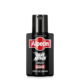 Alpecin Gray Attack Caffeine & Color Shampoo for Men 6.76 Fl Oz | Gradually Darker and Stronger Hair | Natural Looking Color Effect for Less Grays | Leaves Hair Feeling Stronger