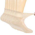 +MD Diabetic Socks for Men Women-6 Pairs, Non-Binding Extra Wide Ankle Socks, Circulator Socks for Edema 9-11 Sand