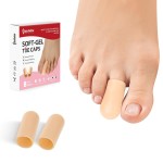 Bukihome 8 Pcs Gel Toe Cap, Toe Protector for Women Men - Cushions and Protects to Cover Toes, Relief Toe Pain from Ingrown Toenails, Corns, Blisters, Hammer Toes (Medium Size)