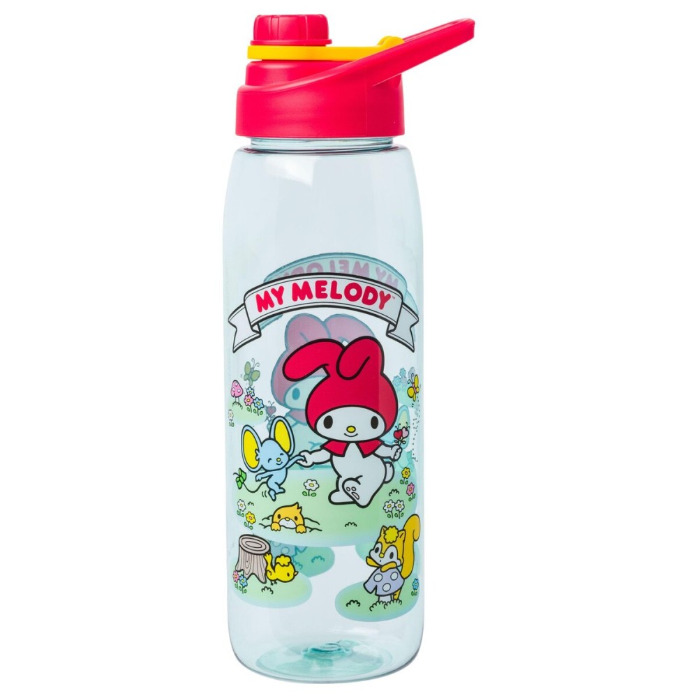 Silver Buffalo Sanrio Hello Kitty and Friends My Melody, Joey, and Meadow Friends Water Bottle with Screw-On Lid, 28 Ounces